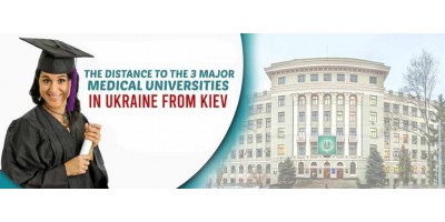 The Distance to the 3 Major Medical Universities in Ukraine from Kiev 
